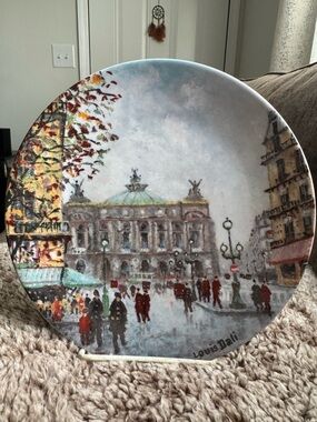 Vintage Paris Street Scene Decorative Plate - Scenic Artwork
